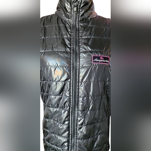 Margaritaville Woman To Blame Puff Vest Full-Zip Women's M Black - Picture 2 of 15